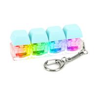 Fiorky Keyboard Fidget Toys Fidget Toys Llavero 4 Teclas Teclado Juguetes de descompresión con luz LED Teclado Fidget Toy DIY Botón Alivio del estrés para Adultos para aliviar estrés Pasar