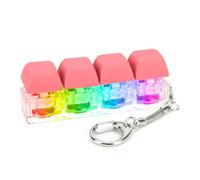 Fiorky Keyboard Llavero 4 Teclas Teclado Juguetes de Descompresión con Luz LED Teclado Clicker Botón de Juguete Alivio del Estrés Fora Adultos Fora Aliviar el Estrés Pasar el Tiempo (Rojo m