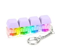 Fiorky Keyboard Llavero 4 Teclas Teclado Juguetes de descompresión con luz LED Teclado Clicker Juguete DIY Teclado Cubo Juguete Fora Adultos Fora aliviar el estrés Pasar el Tiempo (Púrpura)