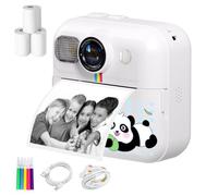 Fiorky Kids Mini cámara de impresión instantánea, Pantalla de 2,4 Pulgadas, cámara Digital para niños con 3 Rollos de Papel de impresión, cámara de Dibujo Infantil, vídeo de 48 MP 1080P para