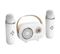 Fiorky Máquina de Karaoke para Niños Adultos, Mini Altavoz Portátil con Bluetooth y 2 Micrófonos Altavoz de Karaoke Inalámbrico Los Mejores Regalos Juguetes para Niñas y Niños Rosa Fiesta