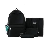 Fiorky Mochila Escolar, Mochila Escolar de 4 Piezas, Mochila Ligera Fora Estudiantes, Bolsa de Hombro de Color sólido, Bolsa de Almacenamiento,Estuche Fora lápices, Gran Capacidad Fora niñas