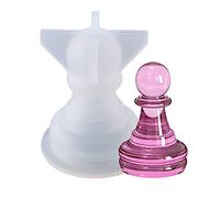 Fiorky Moldes de resina epoxi de ajedrez internacional de cristal 3D, molde de silicona hecho a mano, tablero de ajedrez, piezas de ajedrez, joyería de decoración del hogar herramientas de fundición