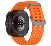 Fiorky Ocean Sport Correa de silicona SIN espacios Banda con extremo curvado for Sam-sung Galaxy Watch 7 Ultra 47 mm Accesorios Reemplazo ajustable Pulsera suave Conector de liberación de