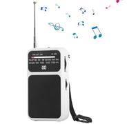 Fiorky Radio portátil, Radio Am FM de Bolsillo, Altavoz Incorporado, Reproductor de Radio, Antena telescópica con Pilas, Linterna de Radio con Conector para Auriculares 3,5 mm para Personas
