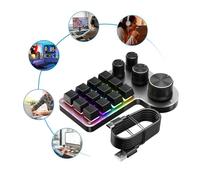 Fiorky RGB USB con Cable/Teclado mecánico para Juegos Compatible con Bluetooth Interruptor Rojo de Intercambio en Caliente 12 Teclas 4 perillas programación Macro Teclado Personalizado para