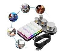 Fiorky RGB USB con Cable/Teclado mecánico para Juegos Compatible con Bluetooth Interruptor Rojo de Intercambio en Caliente 12 Teclas 4 perillas programación Macro Teclado Personalizado para