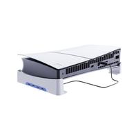 Fiorky Soporte Horizontal para Consola PS5 Slim con concentrador USB 2.0 de 4 Puertos Soporte de Almacenamiento en Rack Soporte Antideslizante MADS Horizontal para Plystation 5 Slim Disc
