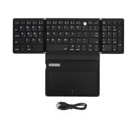 Fiorky Teclado Bluetooth Plegable, Mini Teclado portátil de Bolsillo con Panel táctil Grande Fora Android/iOS/OS/Win/HMS, Teclado Plegable inalámbrico cuádruple Teclado Ultra Delgado