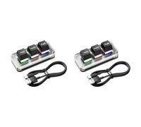 Fiorky Teclado de 2 Piezas Teclado para Juegos de 3 Teclas, Teclado RGB Mini Cut Copy Paste Teclado mecánico para Juegos Teclado Macro USB Tipo C Hotswap para Trabajar Teclado mecánico for