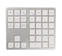 Fiorky Teclado inalámbrico -Compatible 2.4Ghz de 35 Teclas con batería Recargable, Compatible con OS y Windows 10, Color Gris Negro o Plateado Blanco, tamaño 145.00x132.00x128.00mm