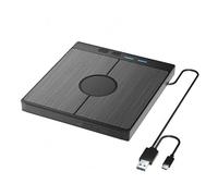 Fiorky Unidad de CD/DVD Externa 7 en 1 Reproductor de DVD USB 3.0 con 2 Puertos USB/Tipo C 1 Ranura para Tarjeta TF/SD Grabadora de CD/DVD para computadora portátil