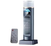 Fiorky Ventilador de torre de oscilación fijo, ventilador de aire acondicionado: ventiladores portátiles con 6 ventiladores de mesa de viento y niebla oscilando para la sala de estar de la sala de