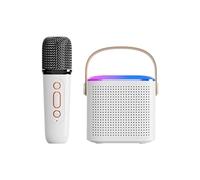 Fiorky Y1 Mini micrófono Máquina de Karaoke Familiar Sonido estéreo Micrófono inalámbrico Caja de Altavoz Compatible con Bluetooth 5.3 y luz LED Fiestas, Adultos, niños