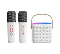 Fiorky Y1 Mini micrófono Máquina de Karaoke Familiar Sonido estéreo Micrófono inalámbrico Caja de Altavoz Compatible con Bluetooth 5.3 y luz LED Fiestas, Adultos, niños