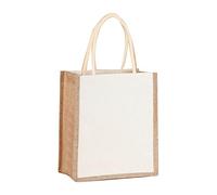 Fiorky Yute Bag Shopper Bolso de Yute Grande para Mujer Bolso de Almacenamiento de Viaje para Mujer Bolso de Yute con Asa Superior de Lona de Gran Capacidad Bolso Reutilizable para Mujer al
