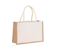 Fiorky Yute Bag Shopper Bolso de Yute Grande para Mujer Bolso de Almacenamiento de Viaje para Mujer Bolso de Yute con Asa Superior de Lona de Gran Capacidad Bolso Reutilizable para Mujer al