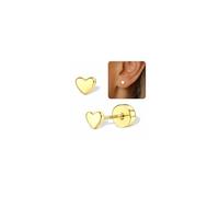FIOROYAL Pendientes Plata de Ley 925 Mujer Niña Pendiente Hipoalergenicos Lindo y adorable Corazón Circonita Flor Lazo Fresa Hoja Pequeño Piercing Helix Tragus Pendiente de Aretes Plata/Oro G6
