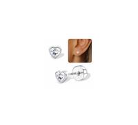 FIOROYAL Pendientes Plata de Ley 925 Mujer Niña Pendiente Hipoalergenicos Lindo y adorable Corazón Circonita Flor Lazo Fresa Hoja Pequeño Piercing Helix Tragus Pendiente de Aretes Plata/Oro S10