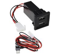 Fiotha Cargador USB Dual para Coche, 5V 2.1A, Dual USB Cargador Piggy Back Fusible arnés de Cable de Repuesto Compatible con VW T5, para Coche, 1 Piezas