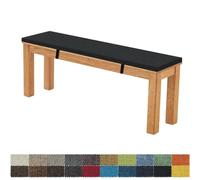 FIOVIP cojín de Banco 130X55X3CM Funda extraíble, Lavable, Doble, Antideslizante, Muy elástica, Adecuada para Bancos de jardín, Columpios, terrazas, Bancos de Interior(Negro