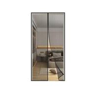 FIOVIP Mosquitera Puerta Magnetica, 75x205CM Cortina, Se Cierra Automáticamente, Fácil Instalación sin Taladrar, Mosquiteras Magnéticas para Entrada/Balcón etc.(Poliéster,Negro)