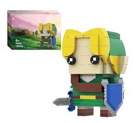 Fiozroor Juego de ladrillos de construcción, figura coleccionable de personaje de cabeza cuadrada, kit de construcción de decoración de escritorio para adultos y adolescentes, verde