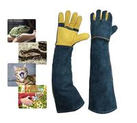 FIPASEN Anti-Mordidas Guantes de Trabajo, 60CM/ 23,6 Pulgadas Duraderos Guantes ara Manejo de Animales para Arreglarse, Manipular Perros/Gatos/Aves/Serpientes/Lagartos/Reptiles (Palma Reforzada)