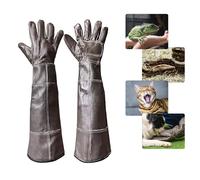 FIPASEN Guante a Prueba de Mordeduras, 60cm Anti-Mordidas Guantes ara Manejo de Animales para Jardinería, Manipular Gato/Perro/Pájaro/Serpiente/Lagarto/Halcón/Reptil (Mejorados, Color Profundo)