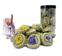 FIPASEN Juguetes para Masticar Conejos, 18 Piezas Natural Timoteo Heno Masticar Juguete, Mejorar la Salud Dental para Conejito/Chinchilla/Conejillo de Indias/Hámsteres/Holland Lop