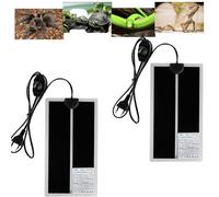 FIPASEN Tapetes Térmicos para Terrarios, 2 Piezas Manta Calefactora para Reptiles con Temperatura Ajustable para Serpientes Lagartos Geckos Arañas - Almohadilla Térmica para Reptiles (7W: 28x15CM)
