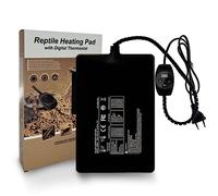FIPASEN Tapetes Térmicos para Terrarios con Termostato, Almohadilla Térmica para Reptiles Tortuga Serpientes Lagartos Geckos Arañas Caja de Plantas - Manta Calefactora para Reptiles (11W:15x20CM)