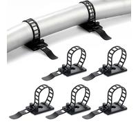 Fippy 100 bridas de cable ajustables autoadhesivas de nailon con clip multifuncional con cierre para la gestión de cables