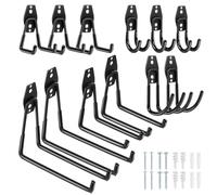 Fippy 12 Ganchos de Garaje Resistentes para Colgar Herramientas, Ganchos de Almacenamiento para Garaje, Ganchos Garaje para Montaje en pared para Organizar Herramientas de Garaje y Jardín