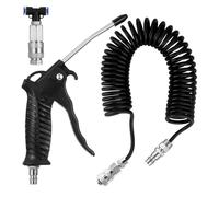 Fippy Pistola de Aire para Camiones con Manguera de Retroceso de 5 Metros(5 * 8mm), Pistola de Plumero de Aire para Camiones con Conector, Negro