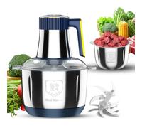 Fipvahavi Picadora de carne eléctrica de acero inoxidable, 500 W | Para verduras y condimentos, 6 cuchillas en 3 niveles, 5 velocidades precisas, apto para lavavajillas, 36 dB, bajo ruido