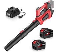 Fipvahavi Soplador de Aire Potente 21V Brushless, 2x4.5Ah Soplador Hojas | Empuje 1030g, Turbo 360 km/h: Ideal para césped, jardín, patio, terrazas, calzadas, aceras, grava y secado vehicular