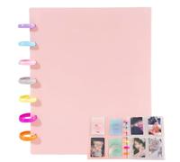 FIQLUL Álbum Kpop Carpeta de Anillas Rosa con 120 Bolsillos para Photocards, Archivador de Cromos y Fotos de 3 Pulgadas, Portafotos de PVC y PP con 4 Bolsillos por Página