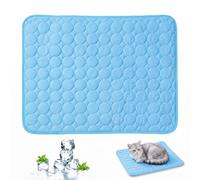 FIQLUL Alfombra Refrescante para Perros y Gatos 50x40cm, Cama de Verano para Perros Pequeños, Colchoneta Perro de Seda de Hielo Transpirable, Manta Fria para Mascotas contra el Calor