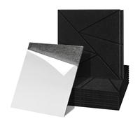 Fiqops 12 paneles acústicos cuadrados autoadhesivos, color negro, alta densidad, ahorro de espacio, absorción de sonido para decoración de pared y aislamiento acústico, decoración de estudio y hogar