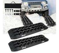 Fiqops 2 ayudas de arranque con bolsa de almacenamiento y herramienta de instalación, alfombrilla de tracción de plástico, guía de tabla de recuperación, escalera de neumáticos para arena/barro/nieve,