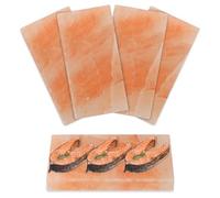 Fiqops 4 piedras de sal para barbacoa L, 20 x 10 x 2,5 cm, sal reutilizable, sal de cristal original, placa de sal para barbacoa