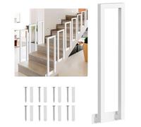 Fiqops Barandilla para escaleras en forma de U, 85 cm, color blanco, pasamanos en forma de U, de metal, pasamanos exterior para escaleras, interior, tubo cuadrado, montaje lateral, para escaleras