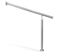 Fiqops Pasamanos de acero inoxidable, barandilla de escalera exterior, ángulo de Einstellba, barandilla de entrada 150 cm, pasamanos para escaleras interiores y exteriores, barandilla de acero