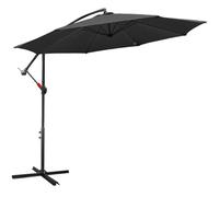 Fiqops Sombrilla de jardin 350 cm con manivela | sombrilla de aluminio con soporte, protección solar UV de aluminio, paraguas de manivela impermeable, Gris