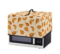 Fiqyvagox Cubierta protectora contra el polvo para horno microondas con estampado de patas de pollo, color beige, cubierta multifunción a prueba de grasa, accesorios de cocina fáciles de limpiar para