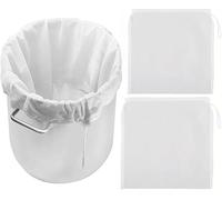 Firavggu 3 Pieza Bolsas de Filtro de Cerveza 45 x 60 cm Nylon Bolsas Coladoras de Malla 200 Micro Fina Blanca con Cordón Reutilizables Bolsa de Filtro de Cerveza Filtrantes para Sidra de Manzana