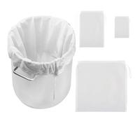 Firavggu 4 Pieza Bolsas de filtro de cerveza Nylon Bolsas Coladoras de Malla 200 Micro Fina Blanca con Cordón Reutilizables Bolsa de Filtro de Cerveza Filtrantes para Sidra de Frutas, Manzana, Yogurt