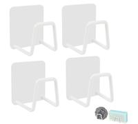 Firavggu 4 PZS Porta Esponja De Cocina Soporte Esponja Cocina 304 Autoadhesivo Blanco Soporte para Estropajos Acero Inoxidable Soporte de Esponja de Cocina Porta Estropajos de Cocina y Baño