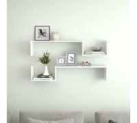 FIRBNUS 100x15x20 cm 2 uds Estantes de Pared de Madera Contrachapada Sistema de Montaje Invisible Estantes de Wall Estante de Exhibición Suspendidas de Tablero Blanco Estanterías